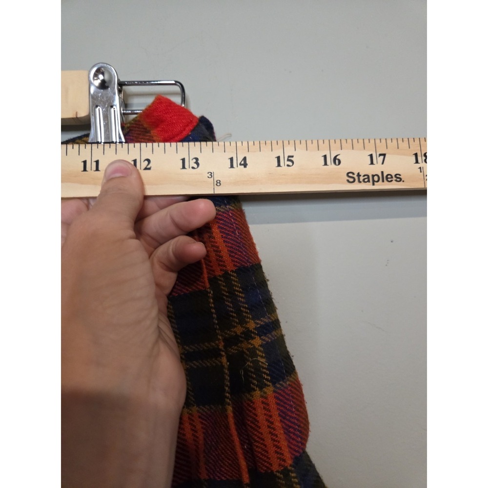 Vintage ILGWU Plaid Pleated Kilt Skirt Red Blue Wool Academic Midi Womens Small - Picture 2 of 5